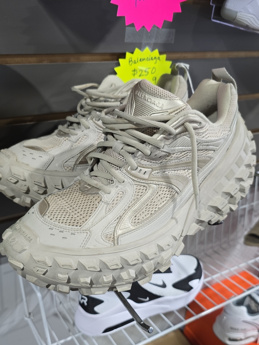 Balenciaga Mens Neutral Beige Trek-Style Sneaker - Picture 2 of 2